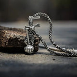 Silver Plated Hanuman Gada Pendant With Chain