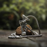 Silver Plated Hanuman Gada Pendant With Chain