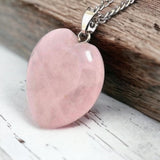 Rose Quartz Heart Pendant With Chain