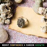 Wealth attraction Pyrite Adjustable Ring (Men/Women)