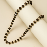 Silver Plated  Karungali Mala - Natural Ebony Wood