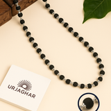 Silver Plated  Karungali Mala - Natural Ebony Wood
