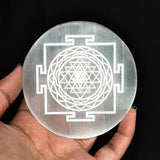 Selenite plate ( Round Shree yantra )