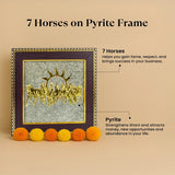 7 Horses on Raw Pyrite Frame