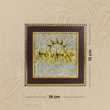 7 Horses on Raw Pyrite Frame