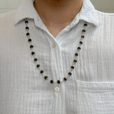 Silver Plated  Karungali Mala - Natural Ebony Wood