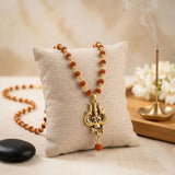 OM Shiva Trishool Rudraksha Necklace - 54 Beads