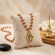 OM Shiva Trishool Rudraksha Necklace - 54 Beads