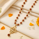 OM Shiva Trishool Rudraksha Necklace - 54 Beads
