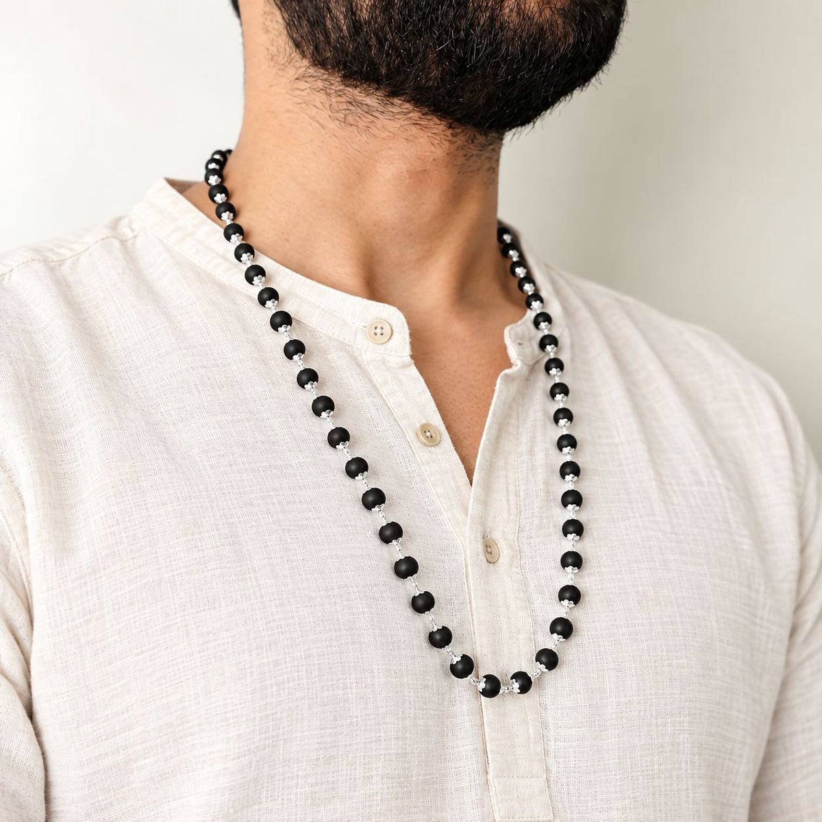 Silver Plated Karungali Mala -Free Karungali Bracelet (Govt. Certified)