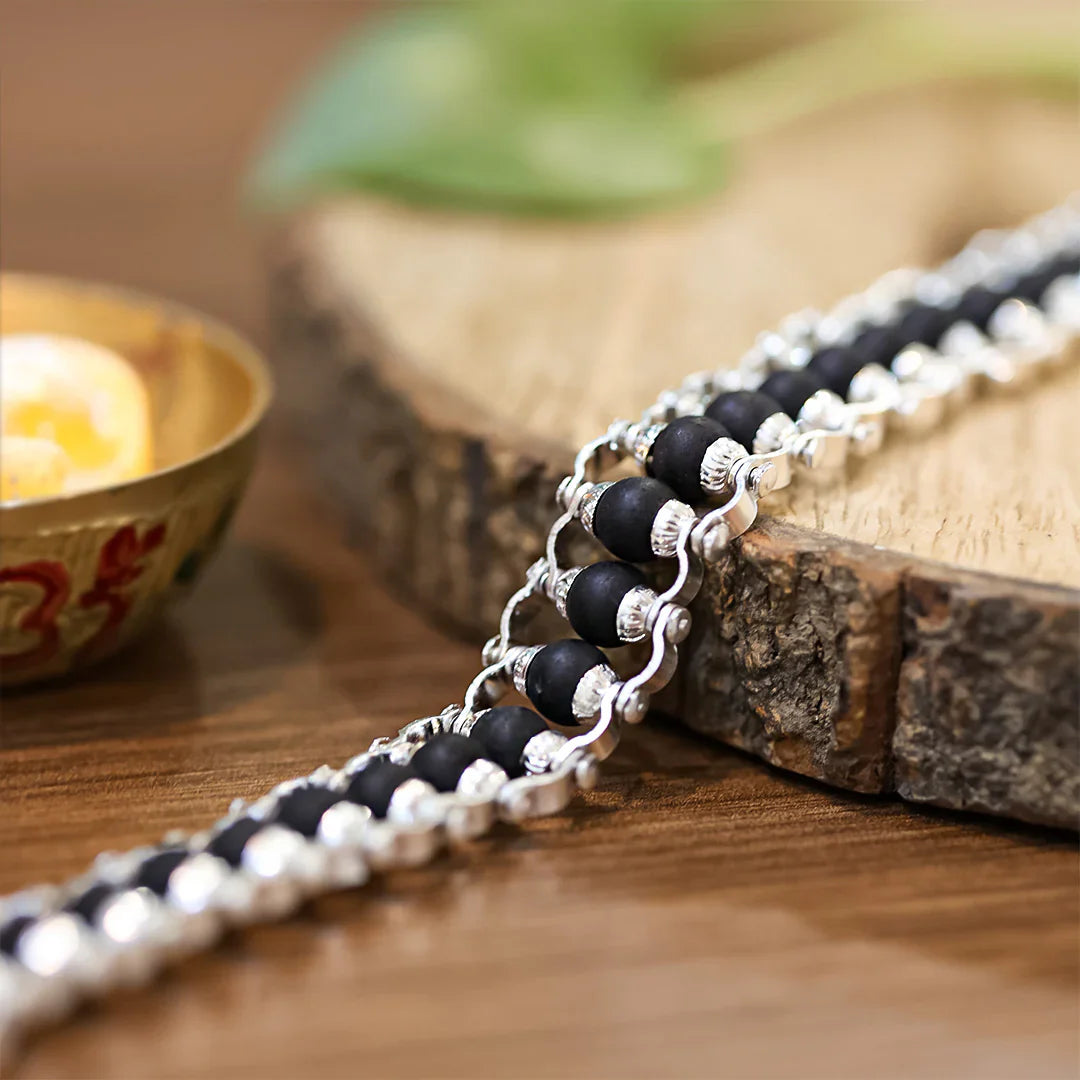 Silver Plated Karungali Bracelet