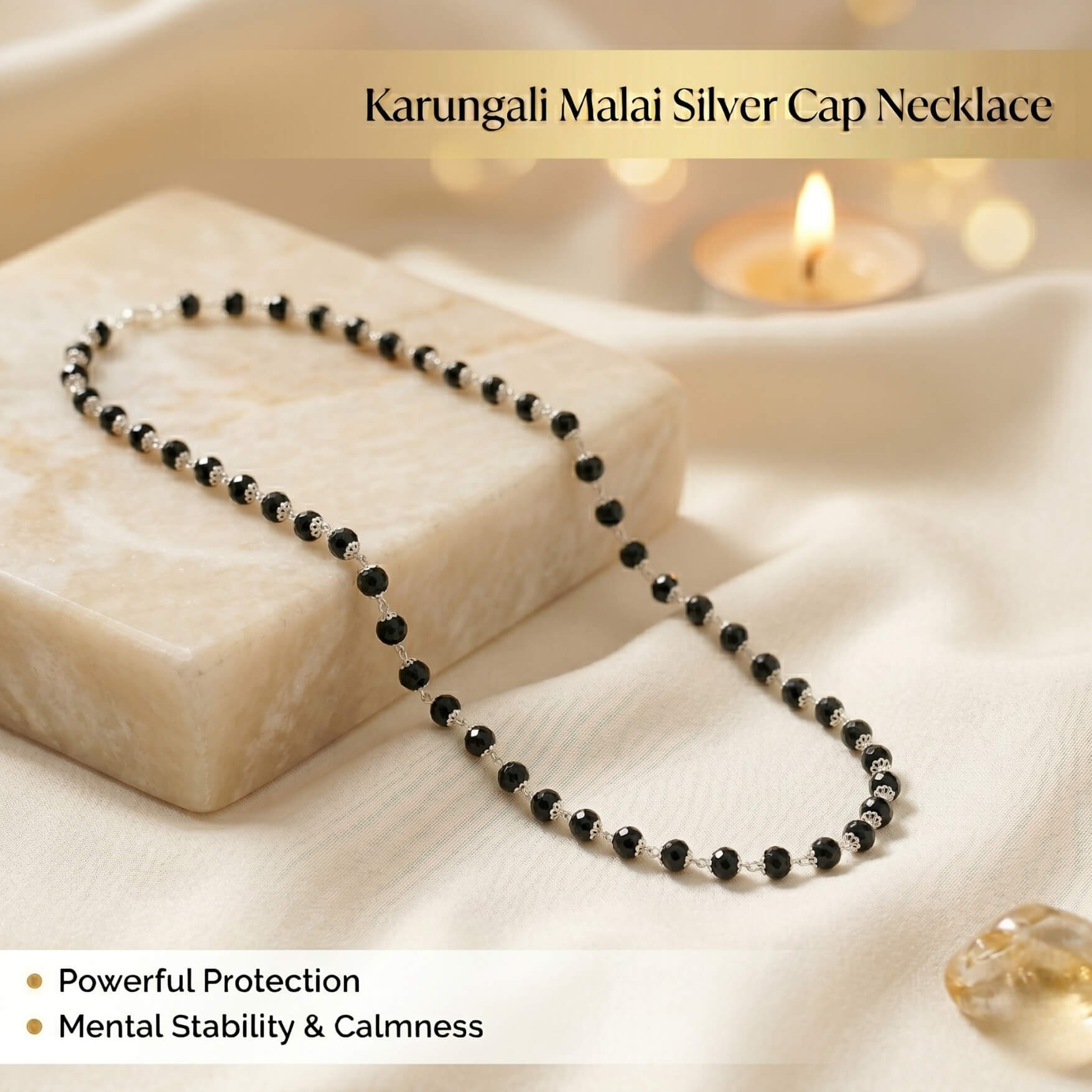 Silver Plated  Karungali Mala