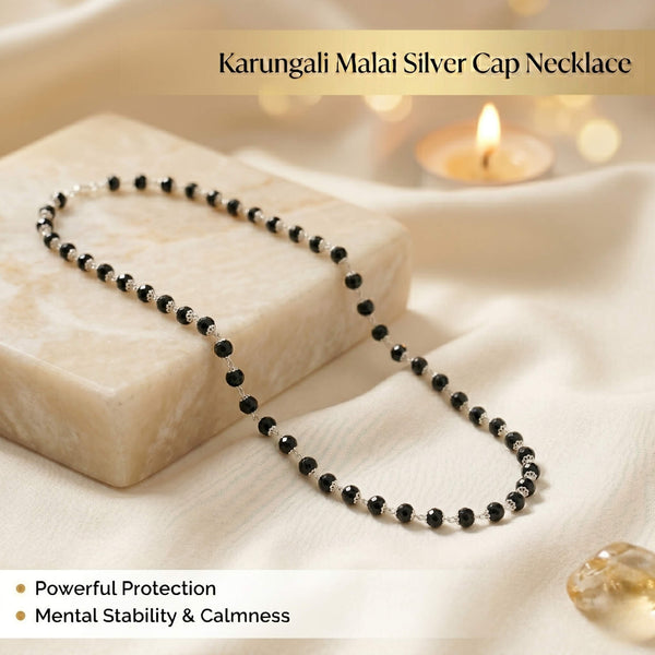 Silver Plated  Karungali Mala