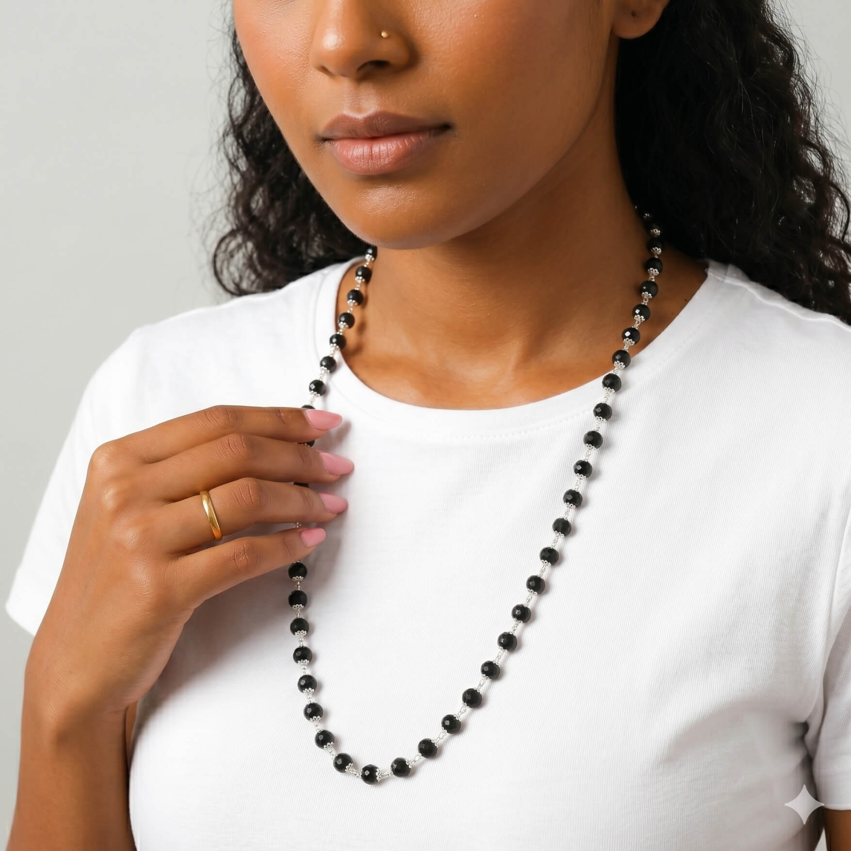 Silver Plated  Karungali Mala