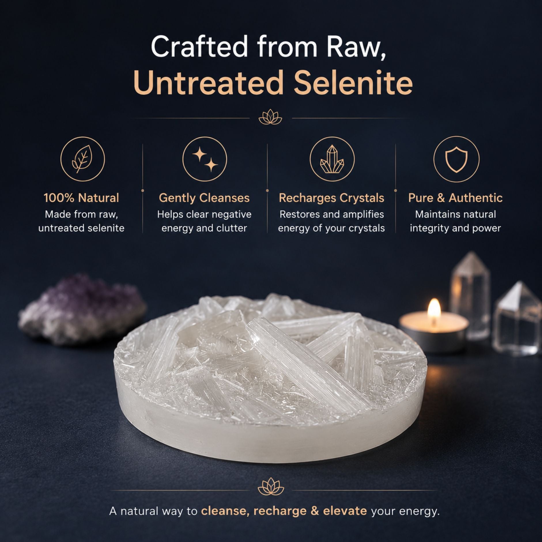 Raw Selenite Plate