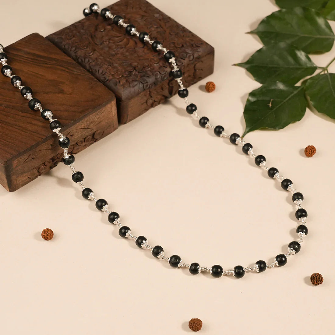Silver Plated  Karungali Mala