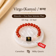 Virgo (कन्या राशि) Zodiac Bracelet (Free Selenite Plate)