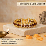 Gold Plated Modern Rudraksha Bracelet - Urja Ghar