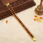 Gold Plated Modern Rudraksha Bracelet - Urja Ghar