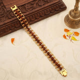 Gold Plated Modern Rudraksha Bracelet - Urja Ghar