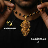 Gold Plated Bajrangbali Karungali Necklace - Urja Ghar