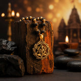 Gold-Plated Karungali Mala with Hanuman Kavach Pendant