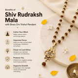 OM Shiva Trishool Rudraksha Necklace - 54 Beads