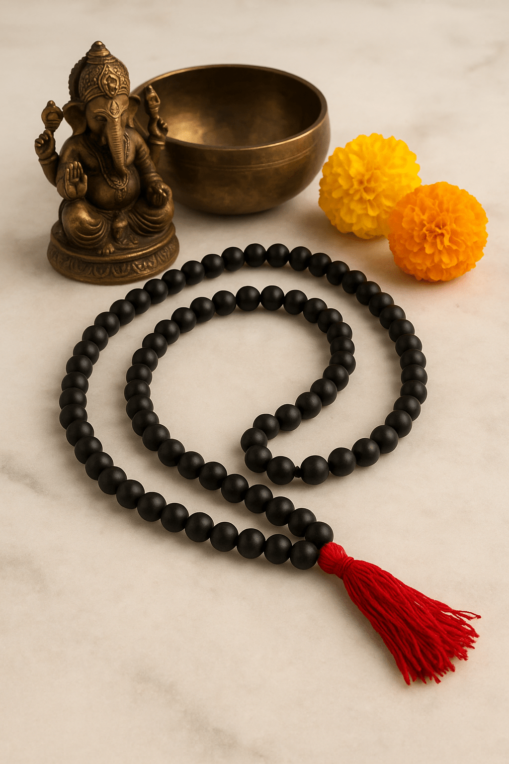 Karungali Mala 8mm – 108+1 Beads (Original Ebony Wood) - Urja Ghar