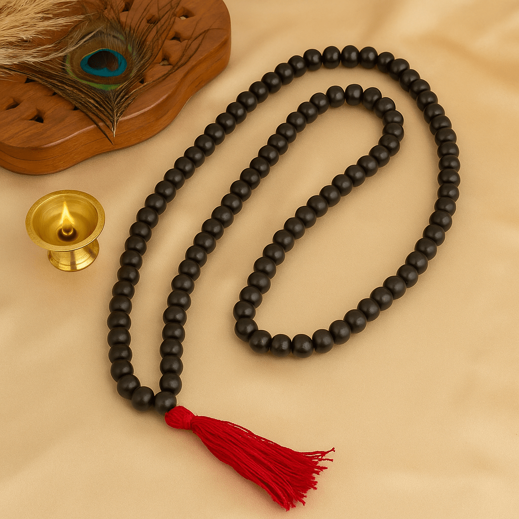 Karungali Mala 8mm – 108+1 Beads (Original Ebony Wood) - Urja Ghar
