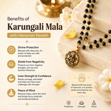 Gold-Plated Karungali Mala with Hanuman Kavach Pendant