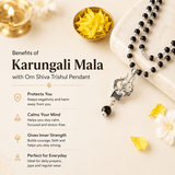 Karungali Mala with Om Shiva Trishul Pendant - Urja Ghar