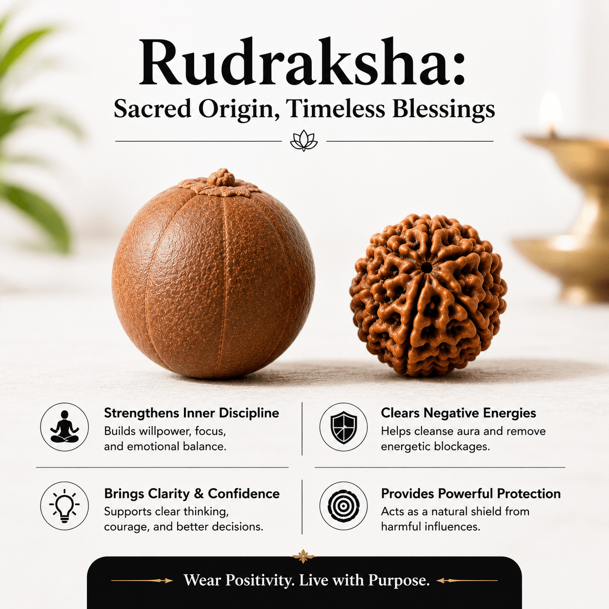 OM Shiva Trishool Rudraksha Necklace - 54 Beads