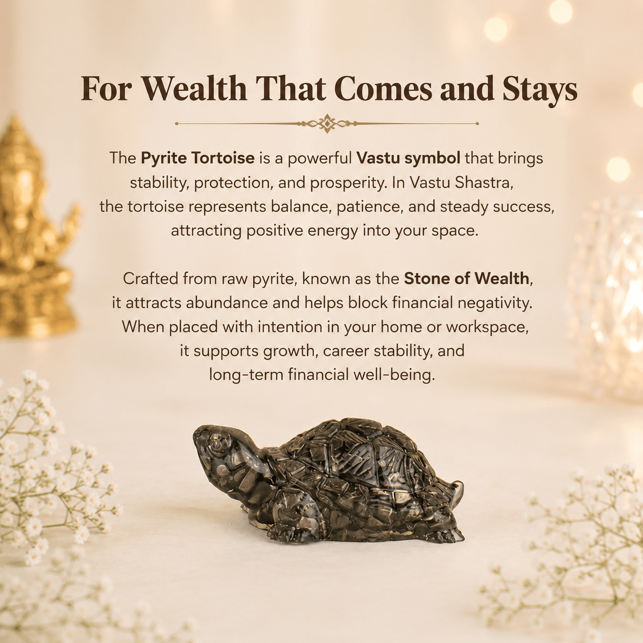 Vastu Pyrite Tortoise (Kachhua) - Urja Ghar