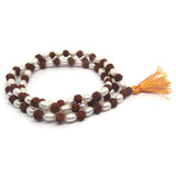 Rudraksha and Pearl 108+1 Beads Mala