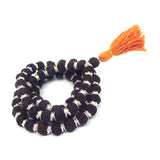 Rudraksha Mala 72 +1 Beads in Silver Caps