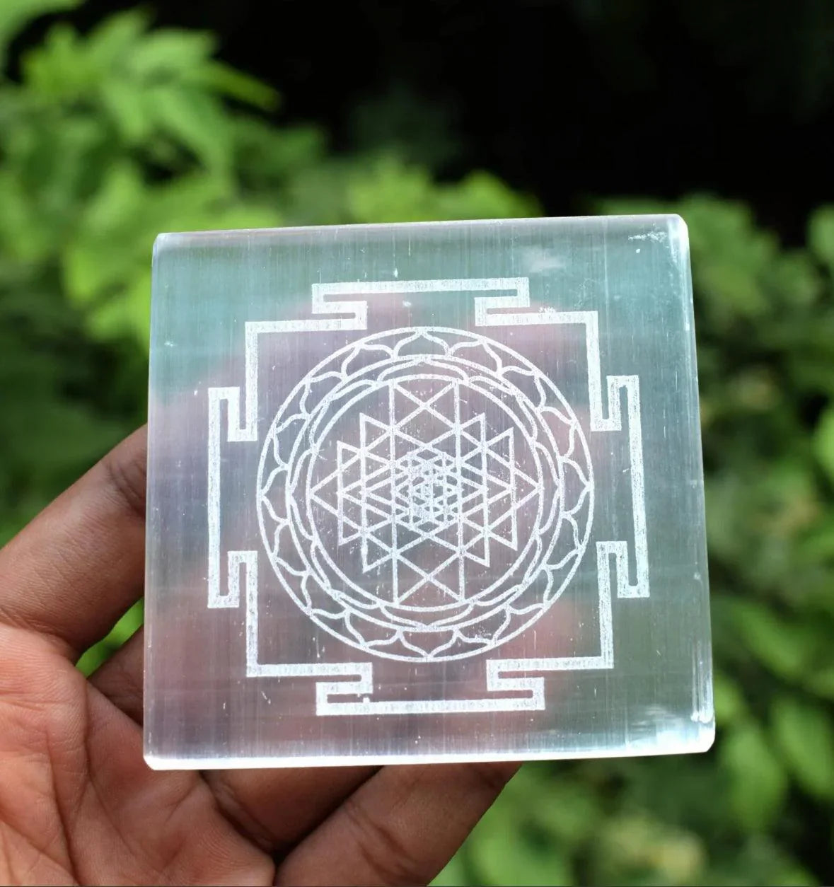 Selenite plate ( Shree yantra )