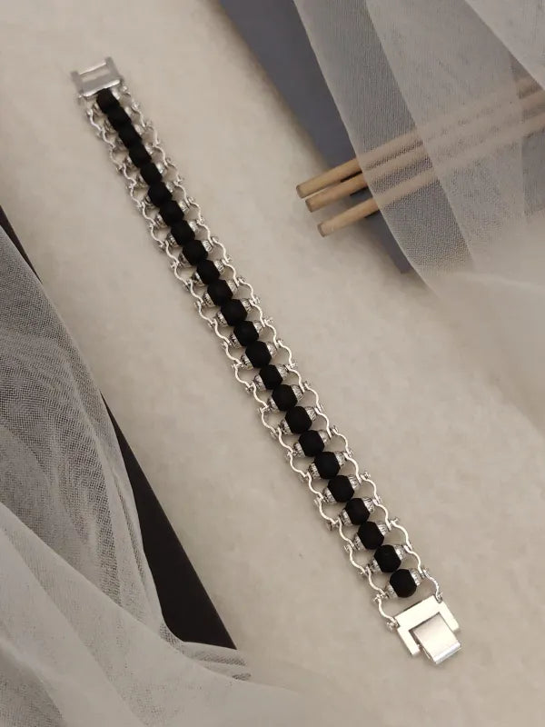 Silver Plated Karungali Bracelet