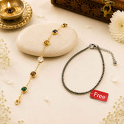 Metal Dhan Yog Bracelet for Women with FREE Raw Pyrite Anklet