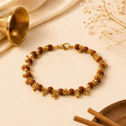 Gold Plated Rudraksha Bracelet for Women