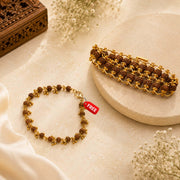 Gold Plated Modern Rudraksha Bracelet Combo