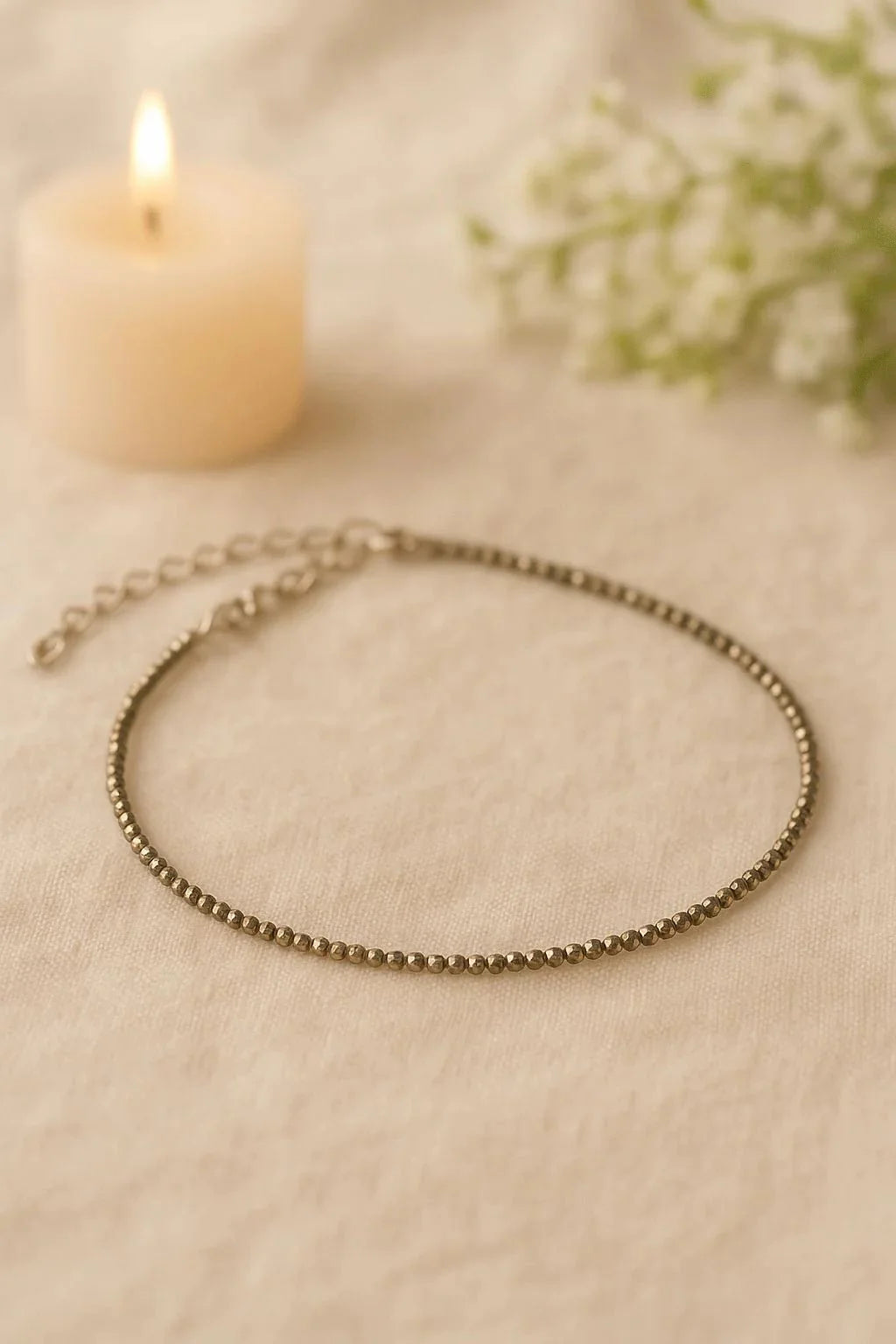 Raw Pyrite Anklet - Urja Ghar