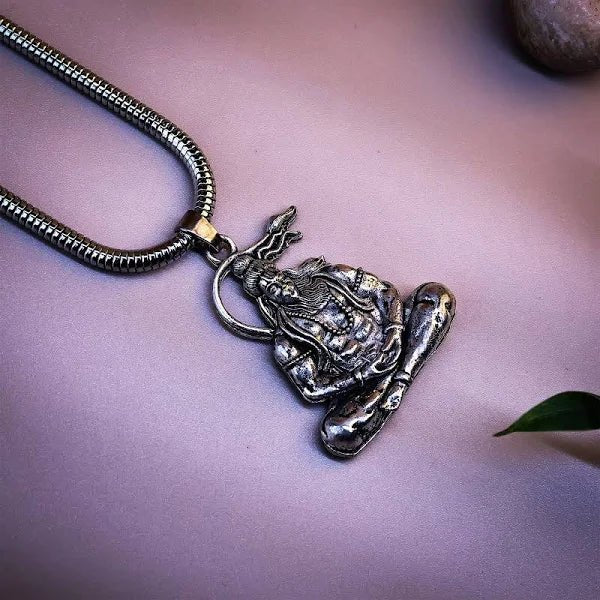 Lord Hanuman Locket With Silver Chain - Urja Ghar